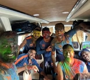 Exuberant Indian Team Revels In Holi Festivities On Team Bus Ahead Of 4Th Test In Ahmedabad