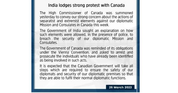 India Summons Canadian Envoy Over Khalistan Protests, Seeks Explanation