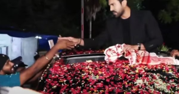 Ram Charan Lands In Hyderabad To A Grand Welcome By Fans